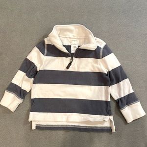 Crewcuts Boys 2T striped half zip shirt